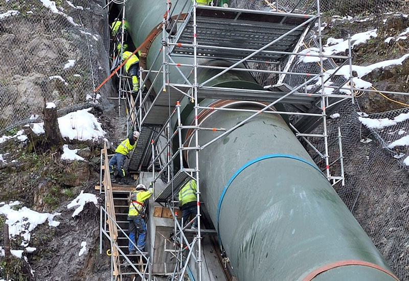 Gerüst bei Tunnel in Tirol